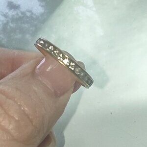 Vintage Gold Tone Infinity Stacking Band Clear Rhinestones SIZE 9